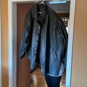Men’s leather trench jacket